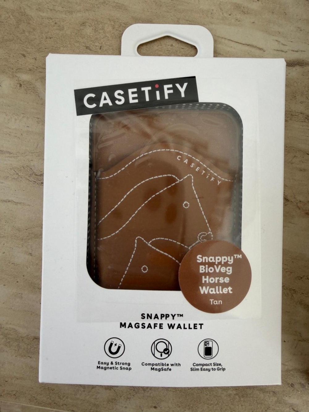 Casetify Snappy BioVeg Horse Wallet - Tan